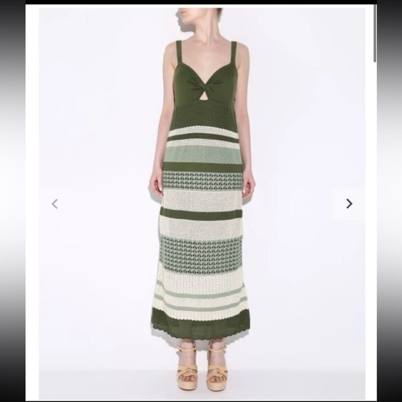 JOHANNA ORTIZ Vintage Affair Twist-Bustier Striped Pointelle Maxi Dress 
Medium - Picture 3 of 12